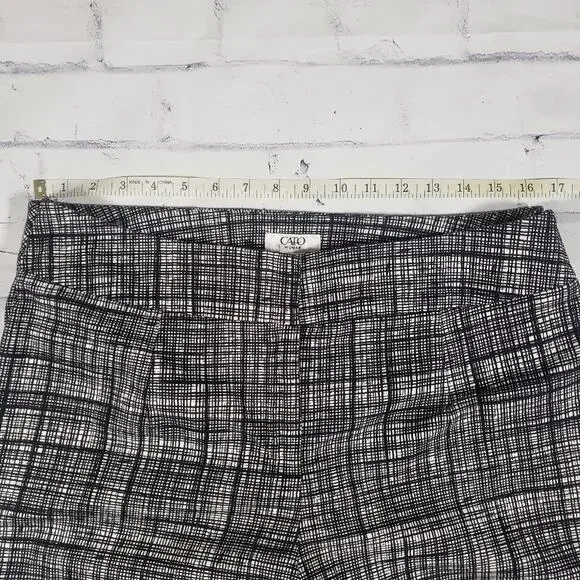 Cato Woman Black and White Sketchy Plaid Trouser Pants Size 16W - Picture 7 of 15